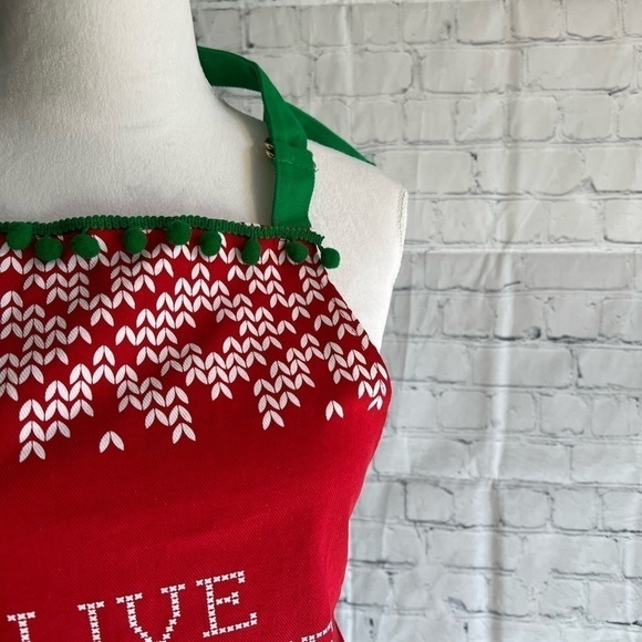 Two’s company pretty ugly Christmas apron NWT - Picture 6 of 15